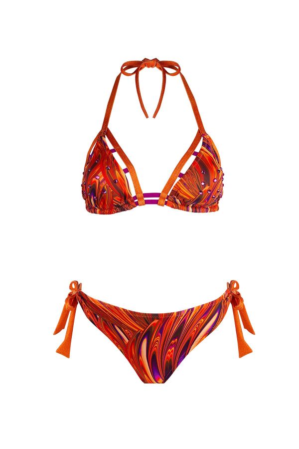 Ayyıldız 5626 Turuncu Desenli Bikini Takımı - 5