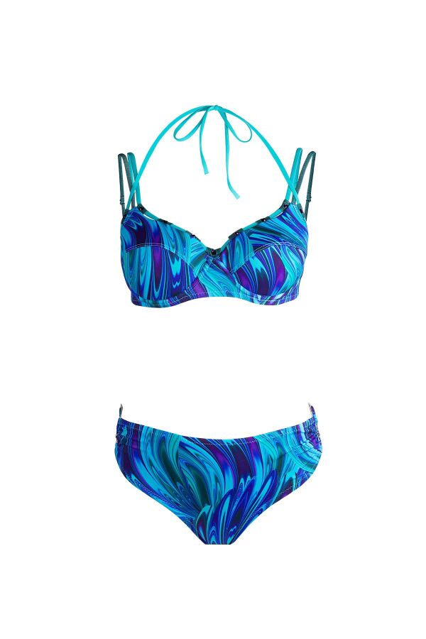 Ayyıldız 5627 Turkuaz Desenli Bikini Takımı - 5