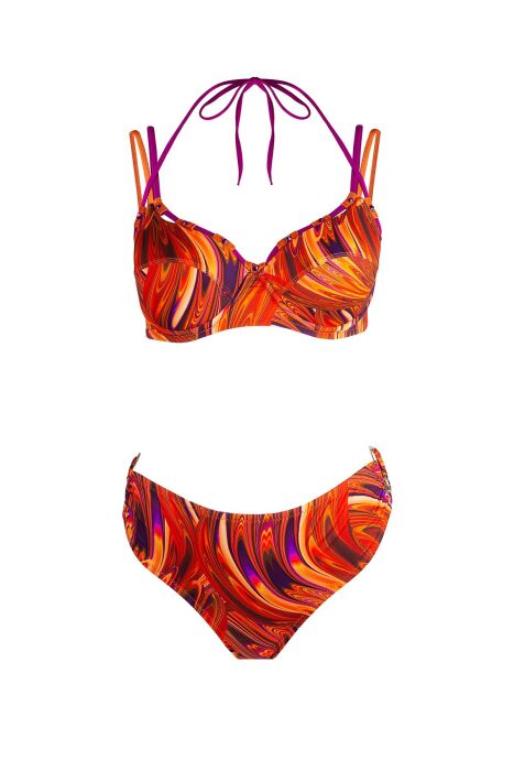 Ayyıldız 5627 Turuncu Desenli Bikini Takımı - 5