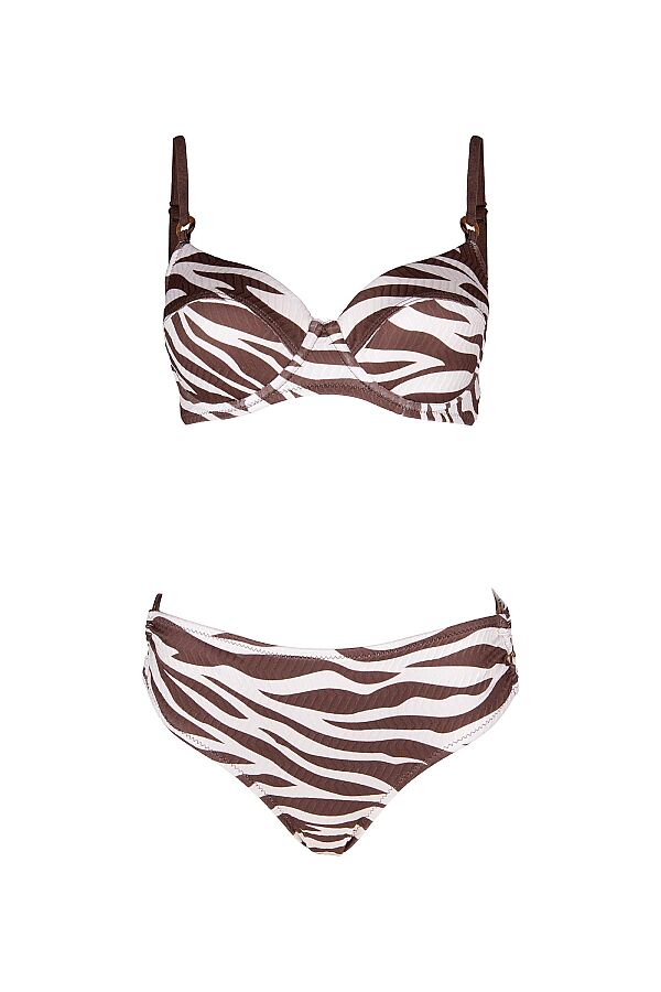 Ayyıldız 5630 Kahverengi Zebra Balkonet Bikini Takımı - 3