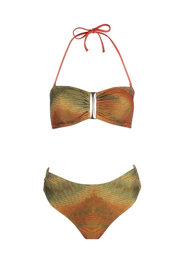 Ayyıldız 5632 Yeşil Straplez Bikini Takımı - 5