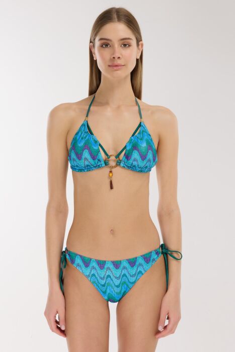 Ayyıldız 5633 Mavi Simli Bikini Takımı - 1