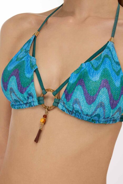 Ayyıldız 5633 Mavi Simli Bikini Takımı - 2