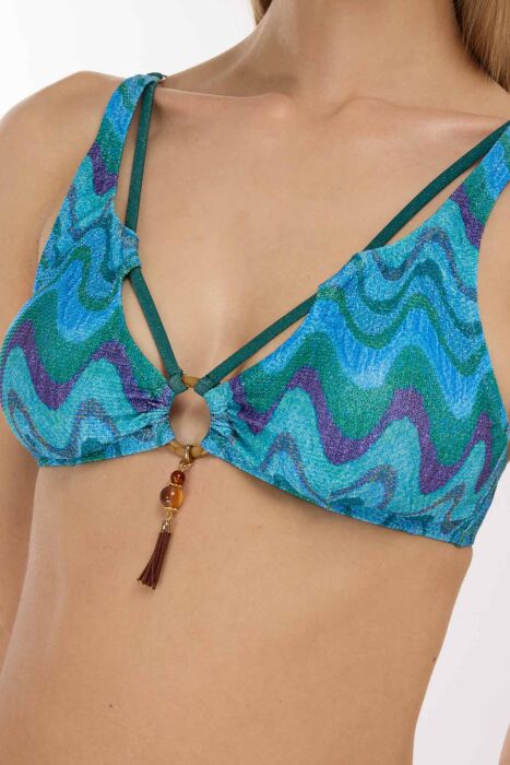 Ayyıldız 5634 Mavi Simli Bikini Takımı - 2