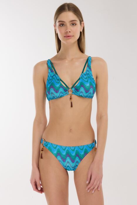 Ayyıldız 5634 Mavi Simli Bikini Takımı - 1
