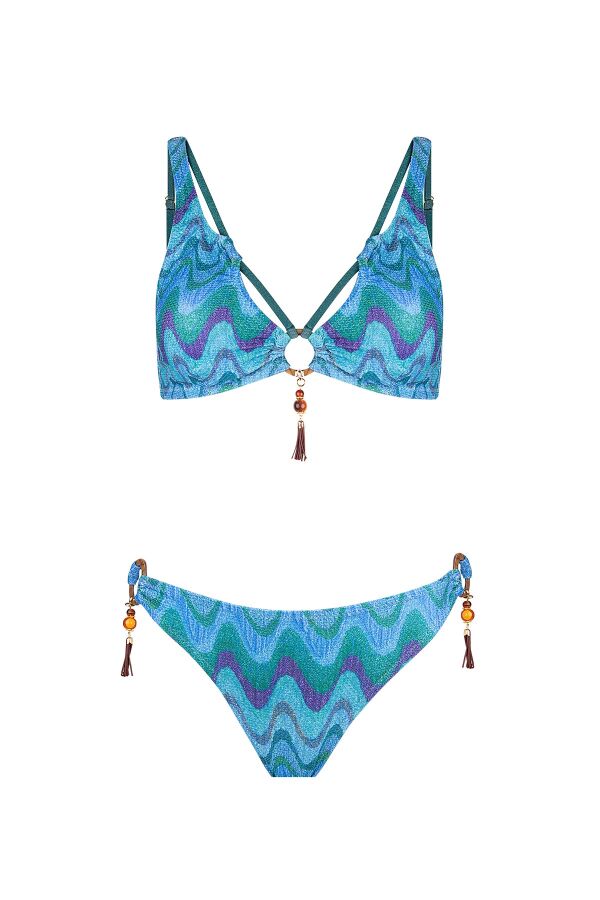 Ayyıldız 5634 Mavi Simli Bikini Takımı - 5