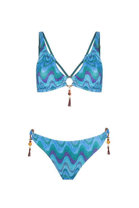 Ayyıldız 5634 Mavi Simli Bikini Takımı - 5