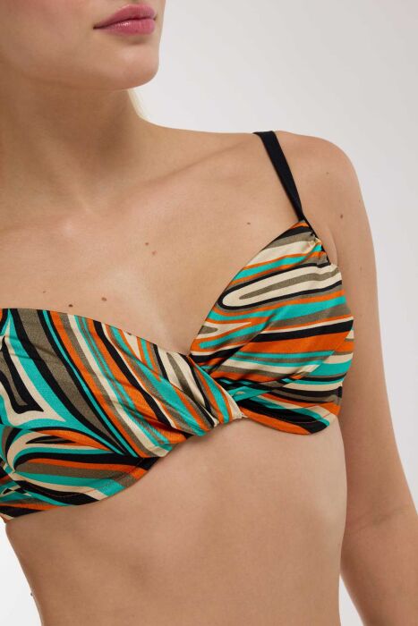 Ayyıldız 5644 Yeşil Desenli Toparlayıcı Bikini Takımı - 2