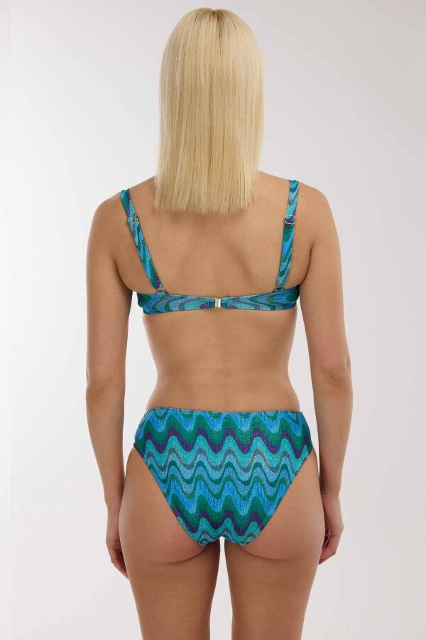 Ayyıldız 5646 Mavi Simli Toparlayıcı Bikini Takımı - 3