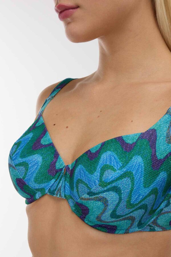 Ayyıldız 5646 Mavi Simli Toparlayıcı Bikini Takımı - 2