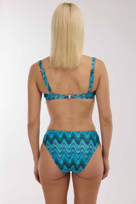 Ayyıldız 5646 Mavi Simli Toparlayıcı Bikini Takımı - 3