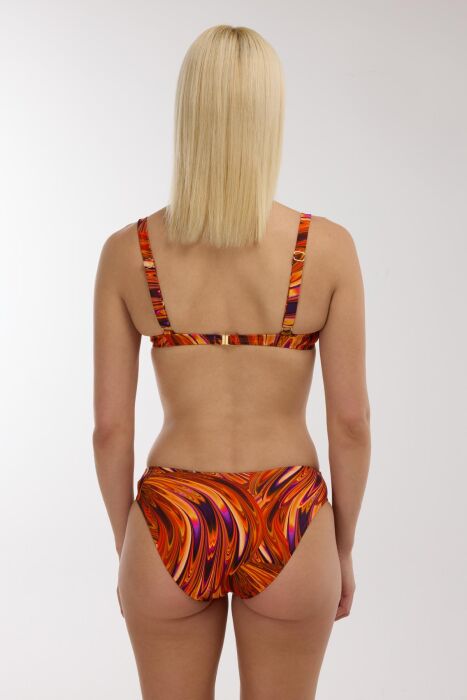 Ayyıldız 5647 Turuncu Desenli Toparlayıcı Bikini Takımı - 3