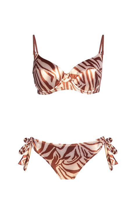 Ayyıldız 5648 Parlak Kahverengi Balkonet Bikini Takımı - 4