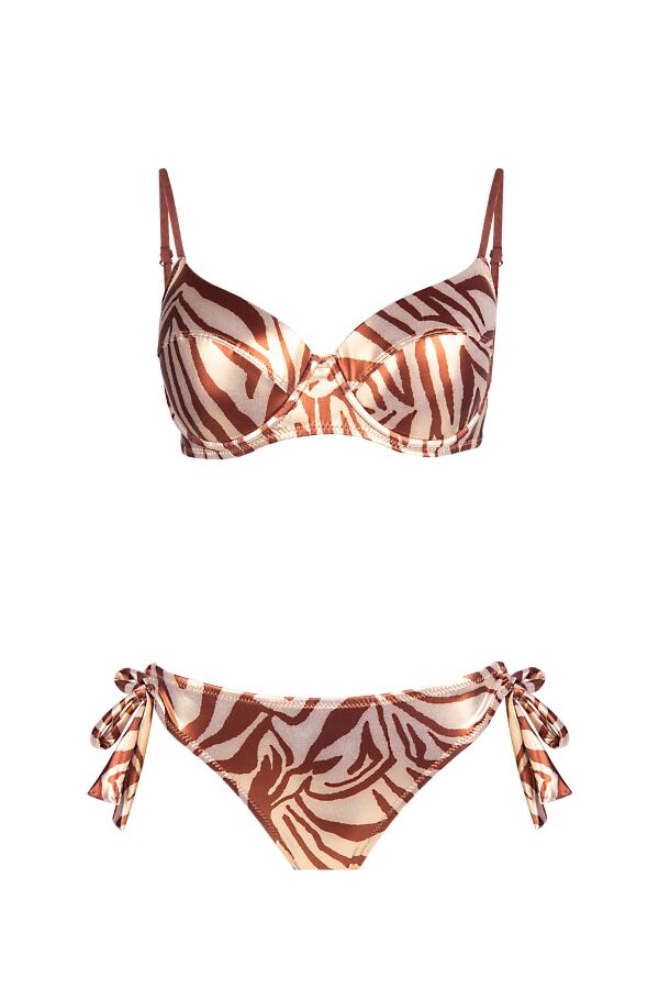 Ayyıldız 5648 Parlak Kahverengi Balkonet Bikini Takımı - 4