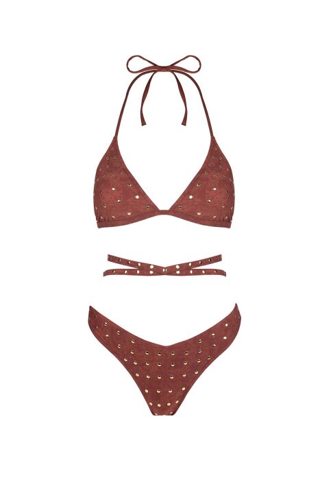 Ayyıldız 5701 Kahverengi Üçgen Bikini Takımı - 4