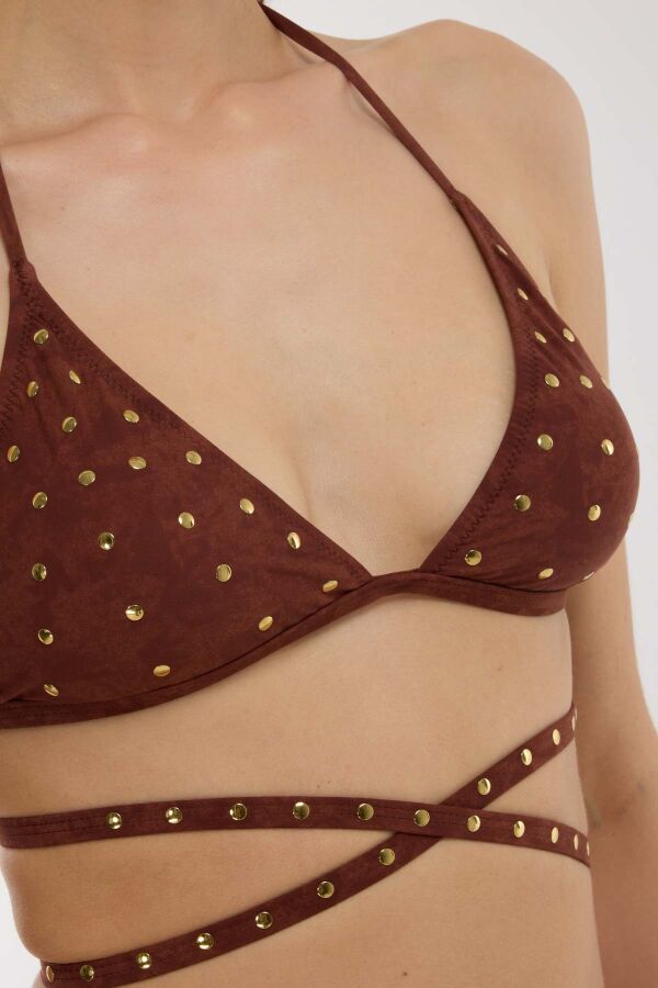 Ayyıldız 5701 Kahverengi Üçgen Bikini Takımı - 2