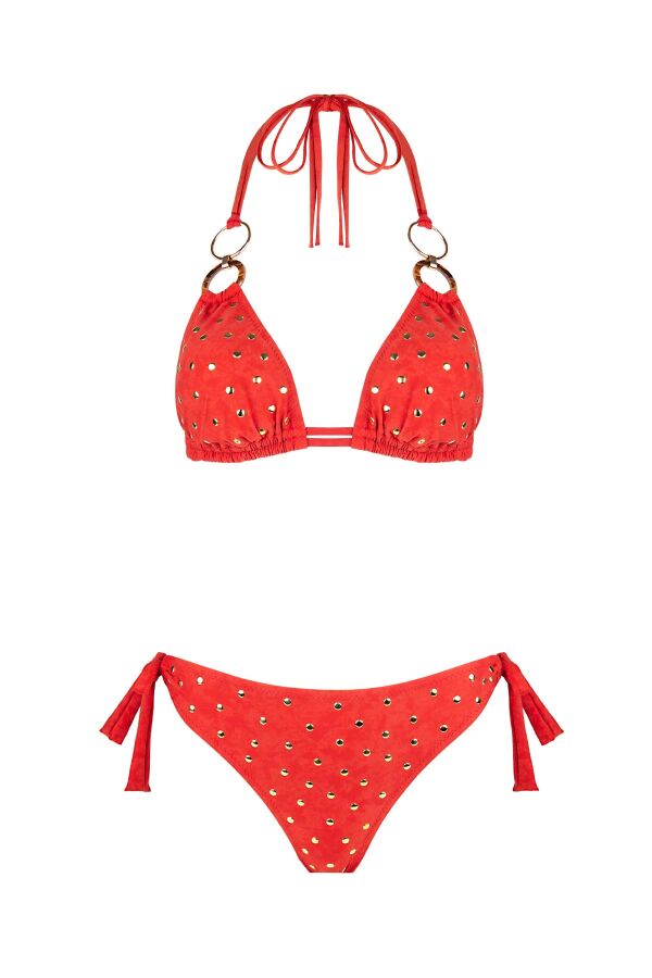 Ayyıldız 5703 Koral Aksesuarlı Üçgen Bikini Takımı - 4