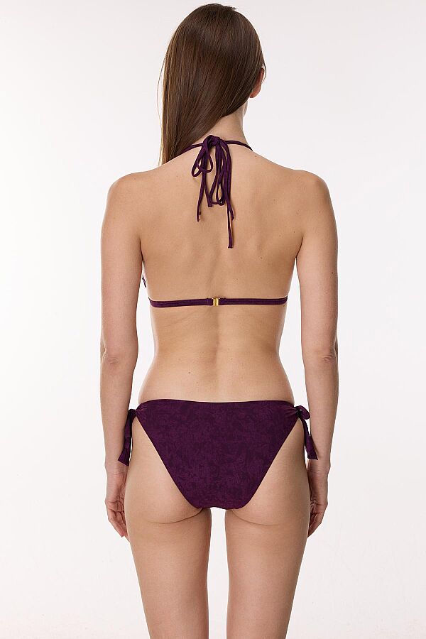 Ayyıldız 5703 Mor Aksesuarlı Üçgen Bikini Takımı - 3