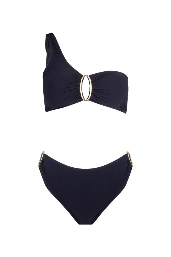 Ayyıldız 5709 Siyah Tek Omuz Bikini Takımı - 6