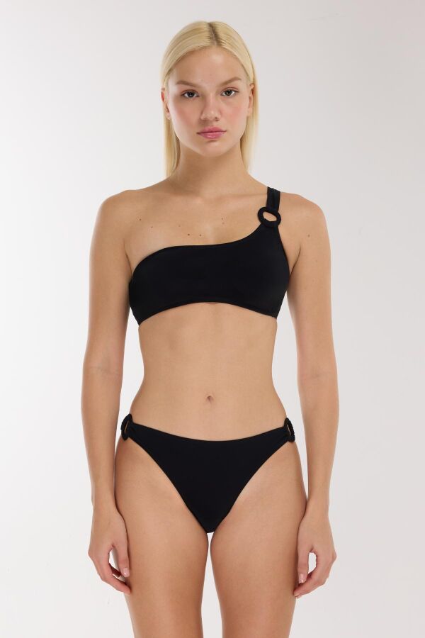 Ayyıldız 5711 Siyah Tek Omuz Bikini Takımı - 1