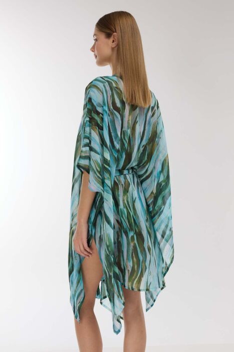 Ayyıldız 5808 Yeşil Desenli Plaj Elbisesi - 3