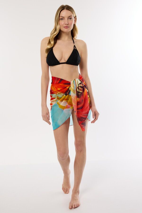 Ayyıldız 5812 Kırmızı Desenli Pareo - 1