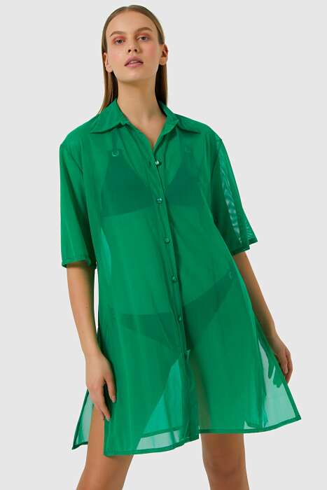 Ayyıldız 3812 Nil Yeşil Plaj Elbisesi - AYYILDIZ