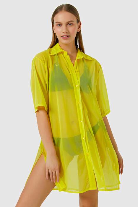 Ayyıldız 3812 Sarı Plaj Elbisesi - AYYILDIZ