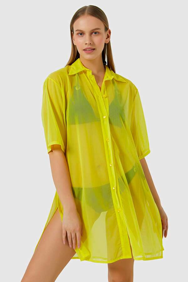 Ayyıldız 3812 Sarı Plaj Elbisesi - 1