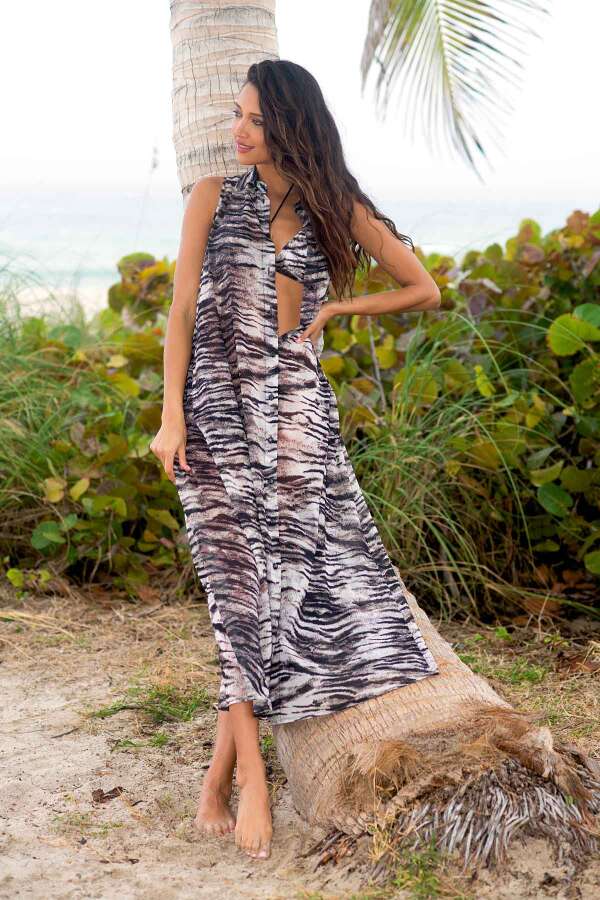 Ayyıldız 5816 Siyah Plaj Elbisesi - 1