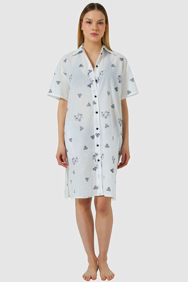 Ayyıldız 3863 Beyaz Siyah Plaj Elbisesi - 1