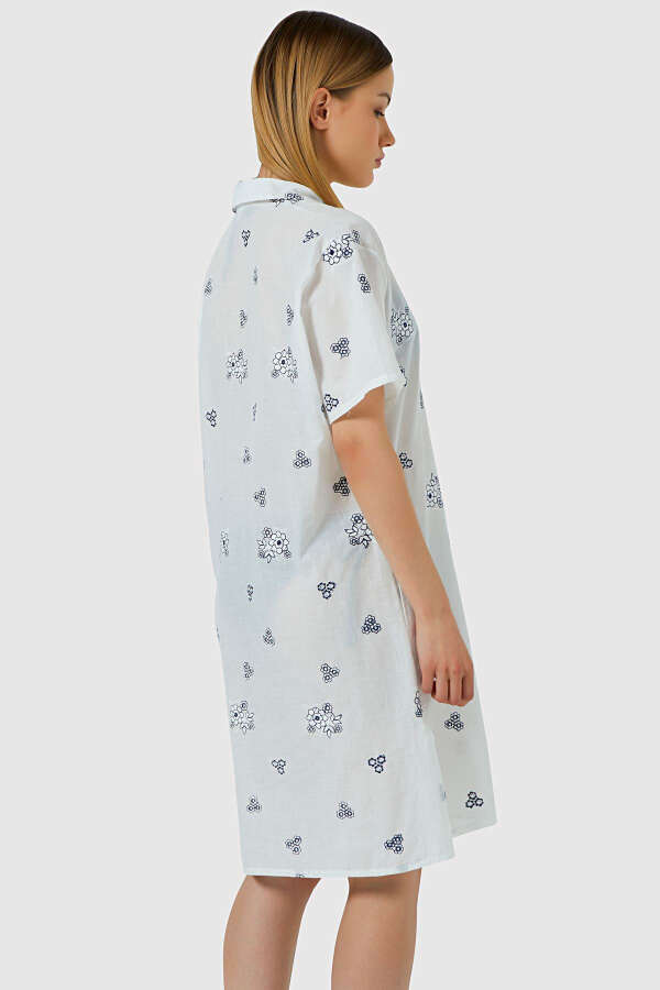 Ayyıldız 3863 Beyaz Siyah Plaj Elbisesi - 2