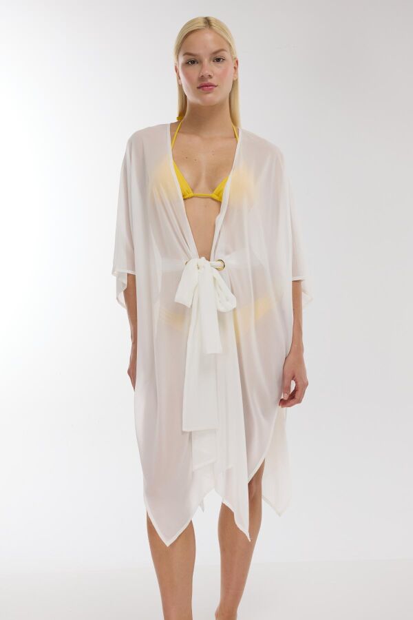 Ayyıldız 5905 Beyaz Plaj Elbisesi - 1
