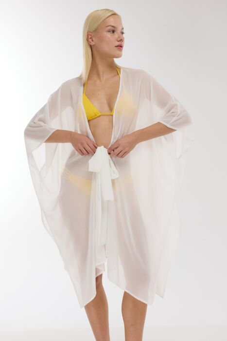 Ayyıldız 5905 Beyaz Plaj Elbisesi - 2