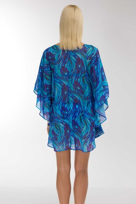 Ayyıldız 5900 Turkuaz Desenli Plaj Elbisesi - 3