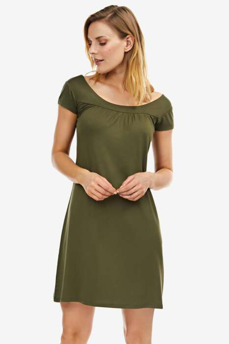 Ayyıldız 59333 Haki Penye Elbise - 1