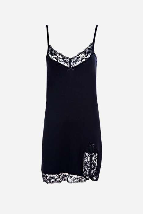 Ayyıldız 59442 Siyah Penye Gecelik - 4