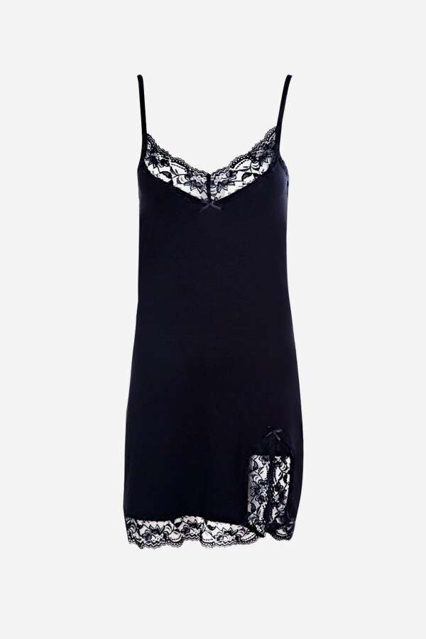 Ayyıldız 59442 Siyah Penye Gecelik - 3