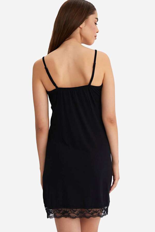 Ayyıldız 59442 Siyah Penye Gecelik - 2