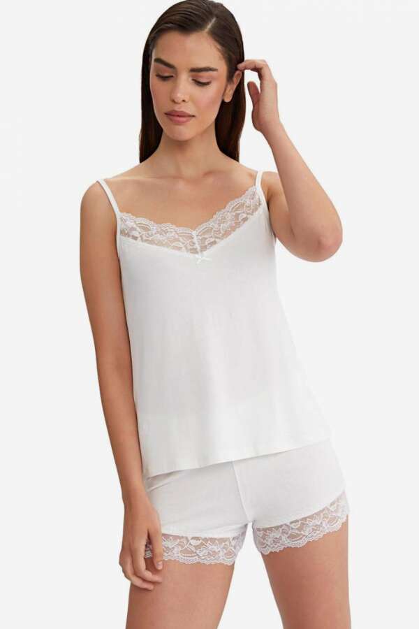 Ayyıldız 59443 Ekru Penye Şortlu Takım - 1