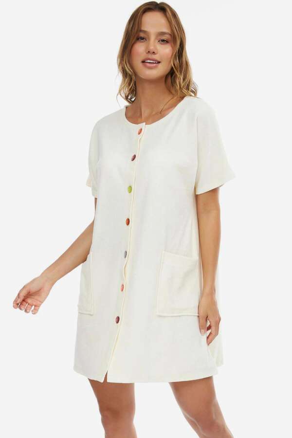 Ayyıldız 59515 Ekru Havlu Elbise - 1