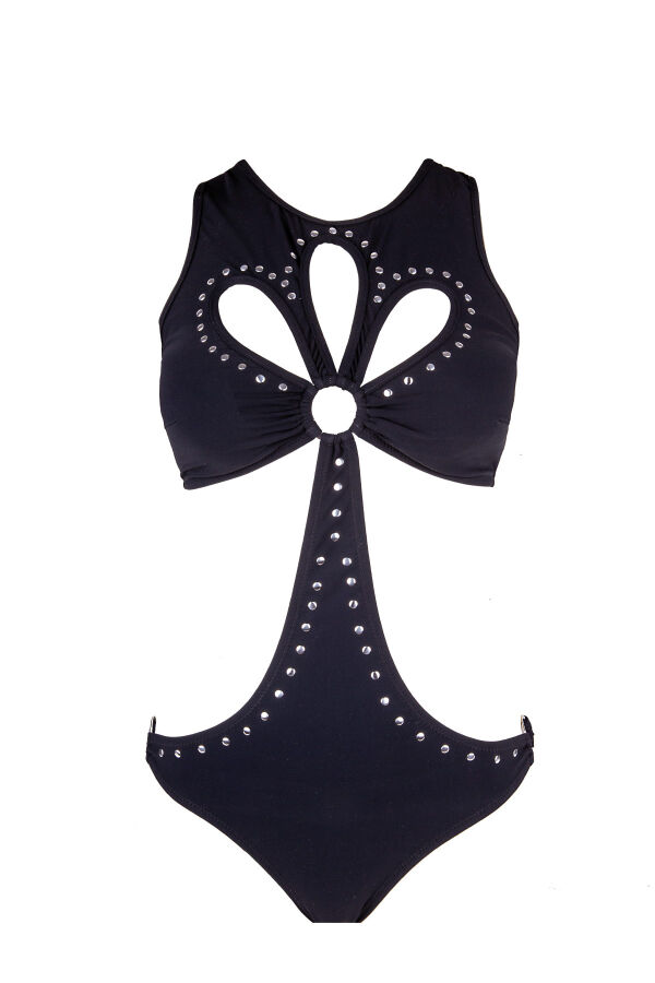 Ayyıldız 6105 Siyah Zımba Detaylı Mayokini - 4