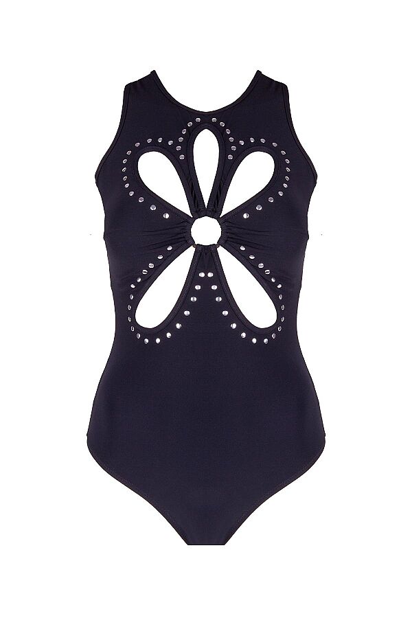 Ayyıldız 6107 Siyah Zımba Detaylı Mayo - 4