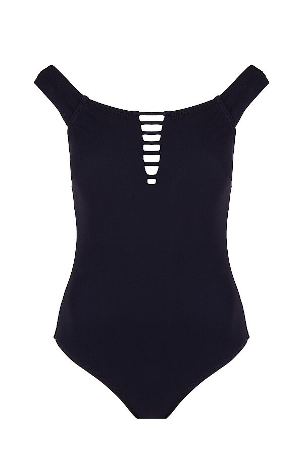 Ayyıldız 6108 Düşük Omuz Siyah Mayo - 4