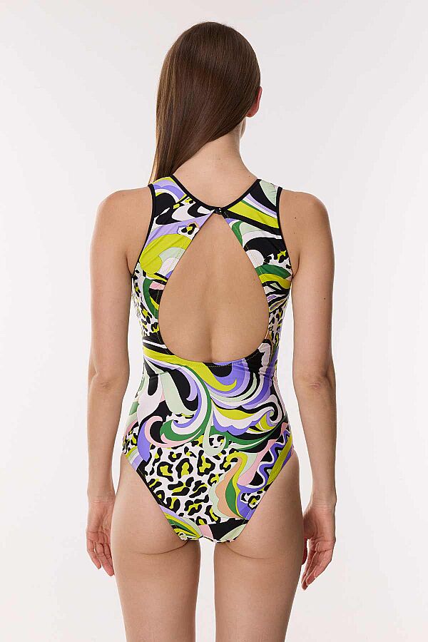 Ayyıldız 6203 Sarı Mor Desenli Mayo - 3