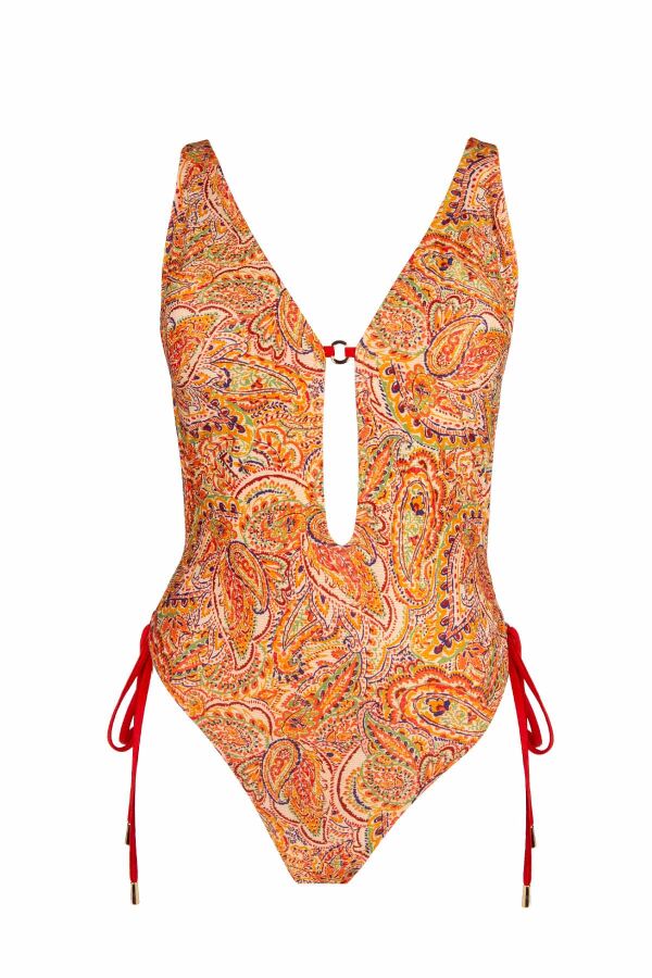 Ayyıldız 6207 Truncu Şal Desenli Büzgülü Mayokini - 4