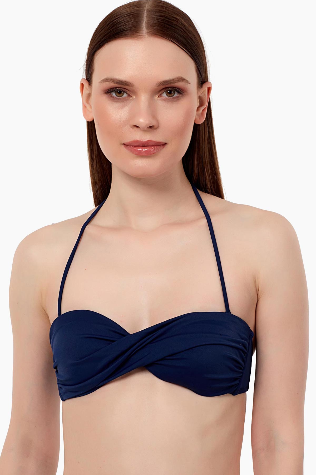 Ayyıldız 63508 Lacivert Burgu Straplez Bikini Üstü