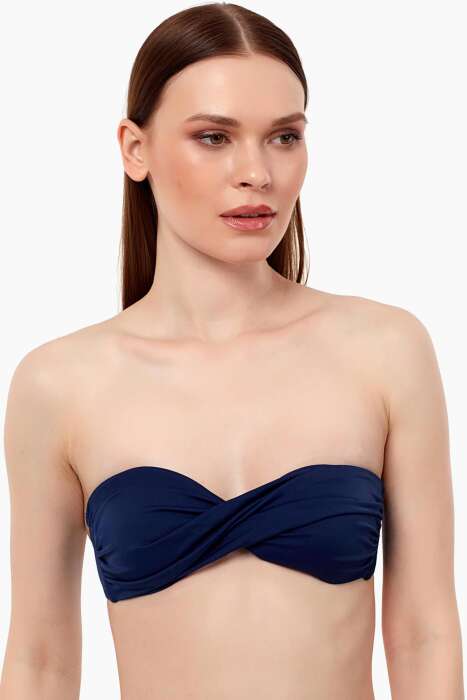 Ayyıldız 63508 Lacivert Burgu Straplez Bikini Üstü - 2