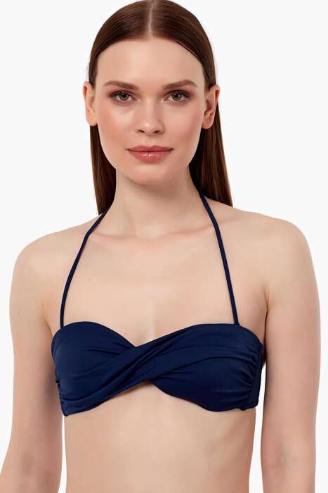 Ayyıldız 63508 Lacivert Burgu Straplez Bikini Üstü - 1