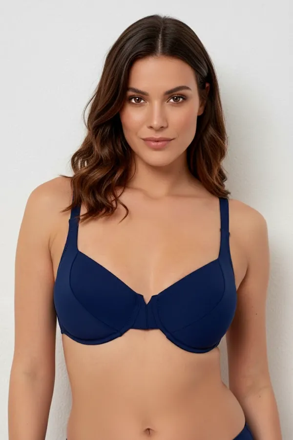 Ayyıldız 63535 Lacivert Toparlayıcı Bikini Üstü - 1